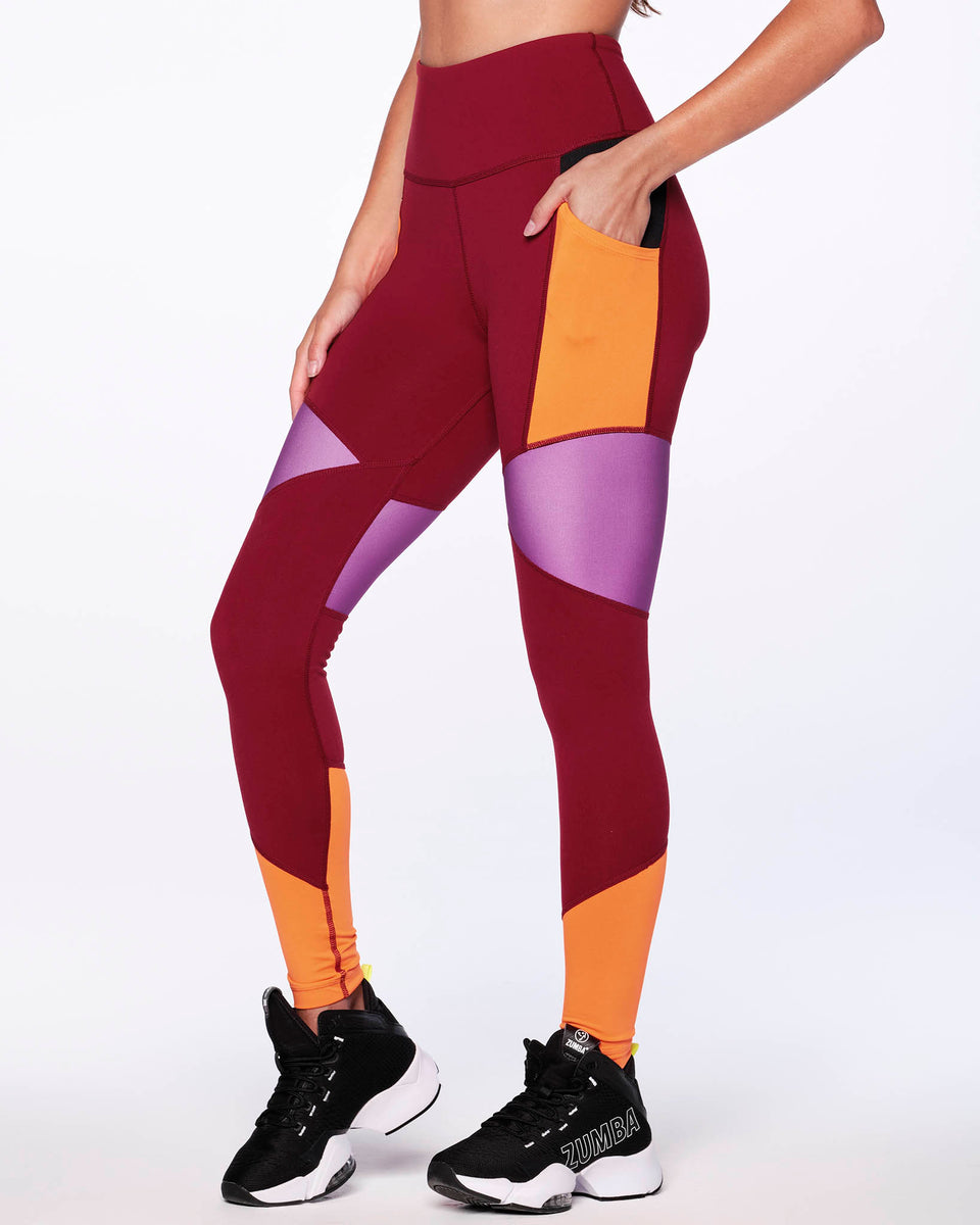Zumba Dance In Color High Waisted Ankle Leggings,Medium
