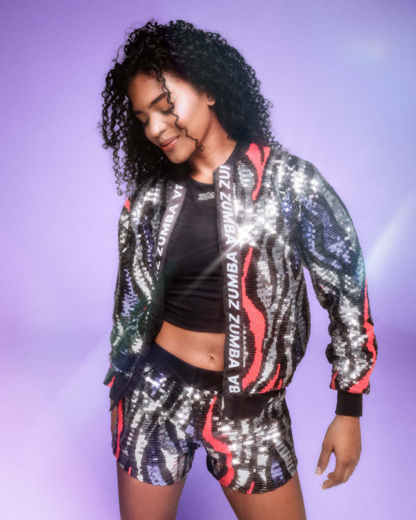 Funscape Sequin Bomber Jacket