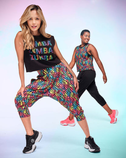 Funscape Harem Crop Pants - Rainbow