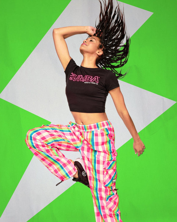 Zumba Plaid Pop Cargo Pants