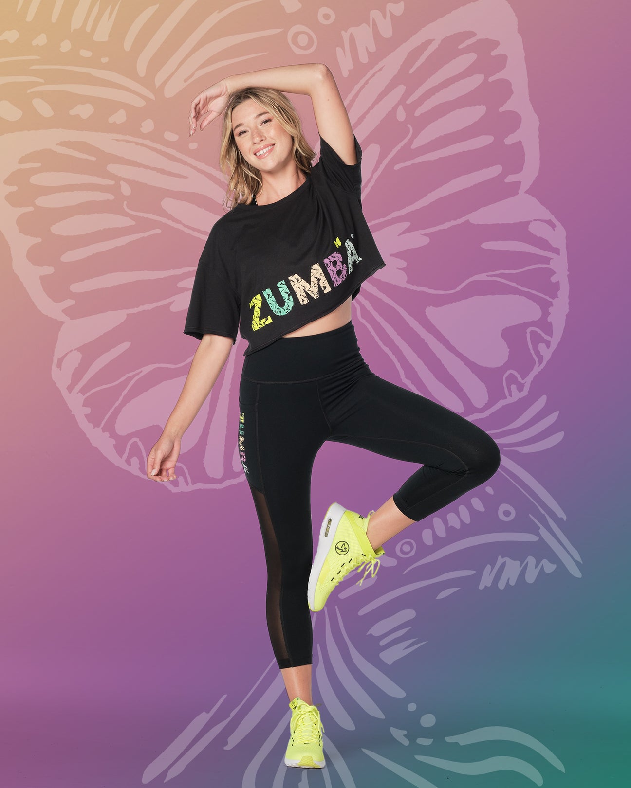 Zumba X Crayola Dance In Color High Waisted Crop Leggings