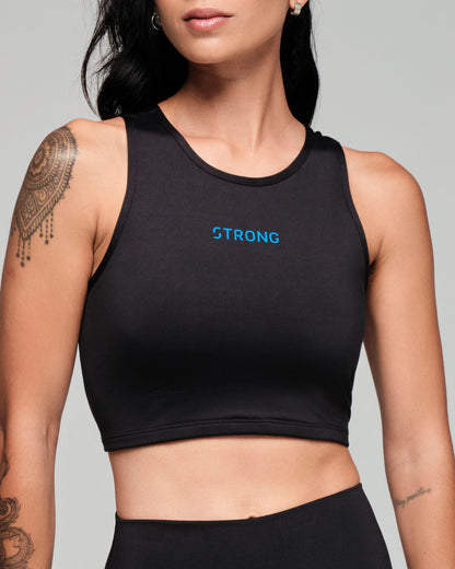 Strong ID Electric High Neck Mid Crop Tank