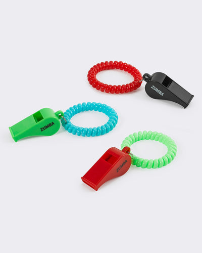 Zumba Spiral Hair Ties With Whistle 3PK