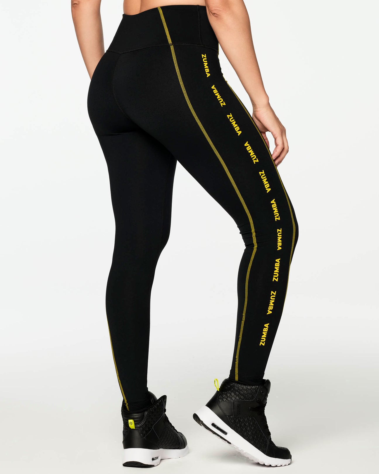 Zumba Energy Piped Ankle Leggings - Bold Black