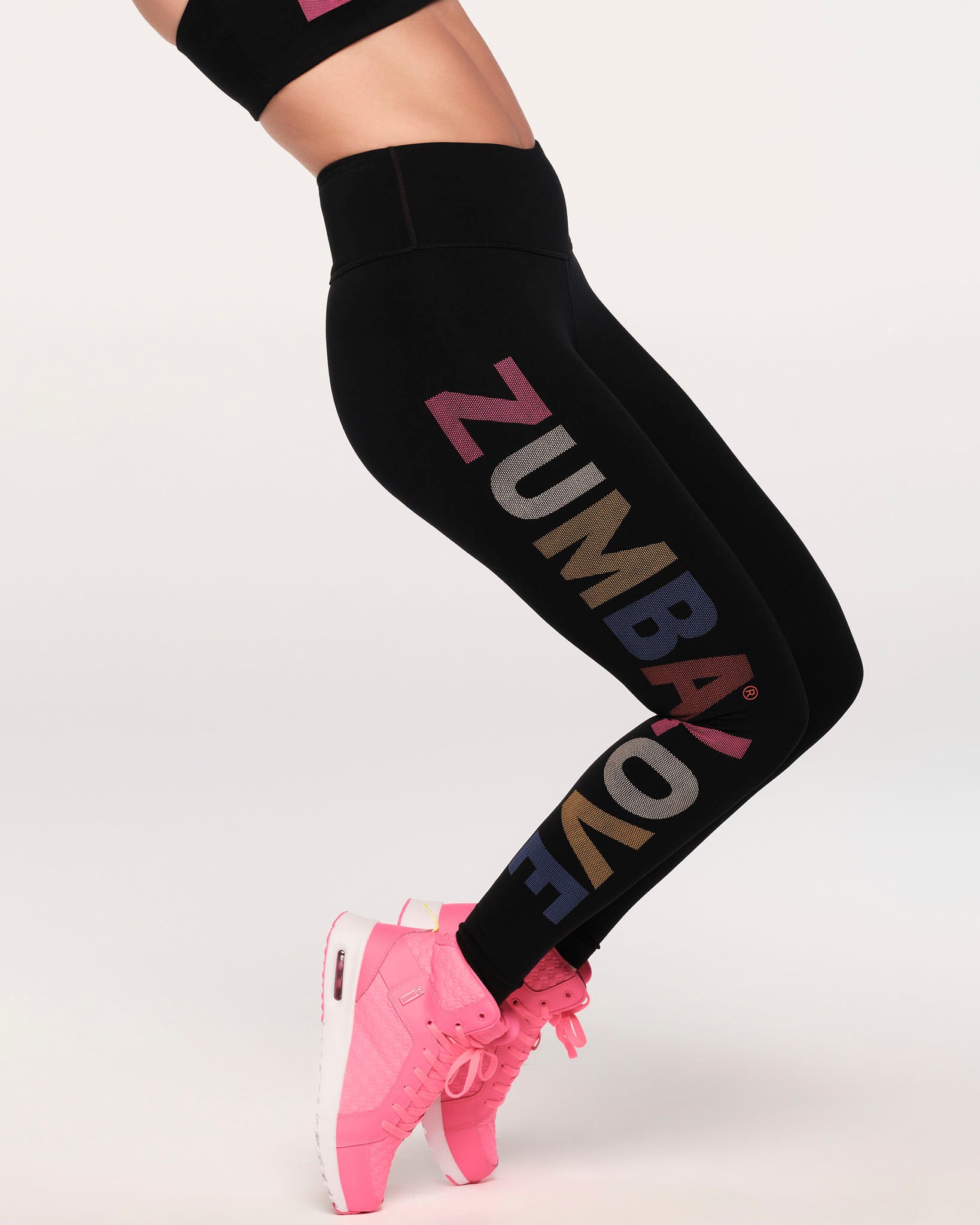 Zumba Party Slashed Ankle Leggings sz XL, XXL - Bold Black