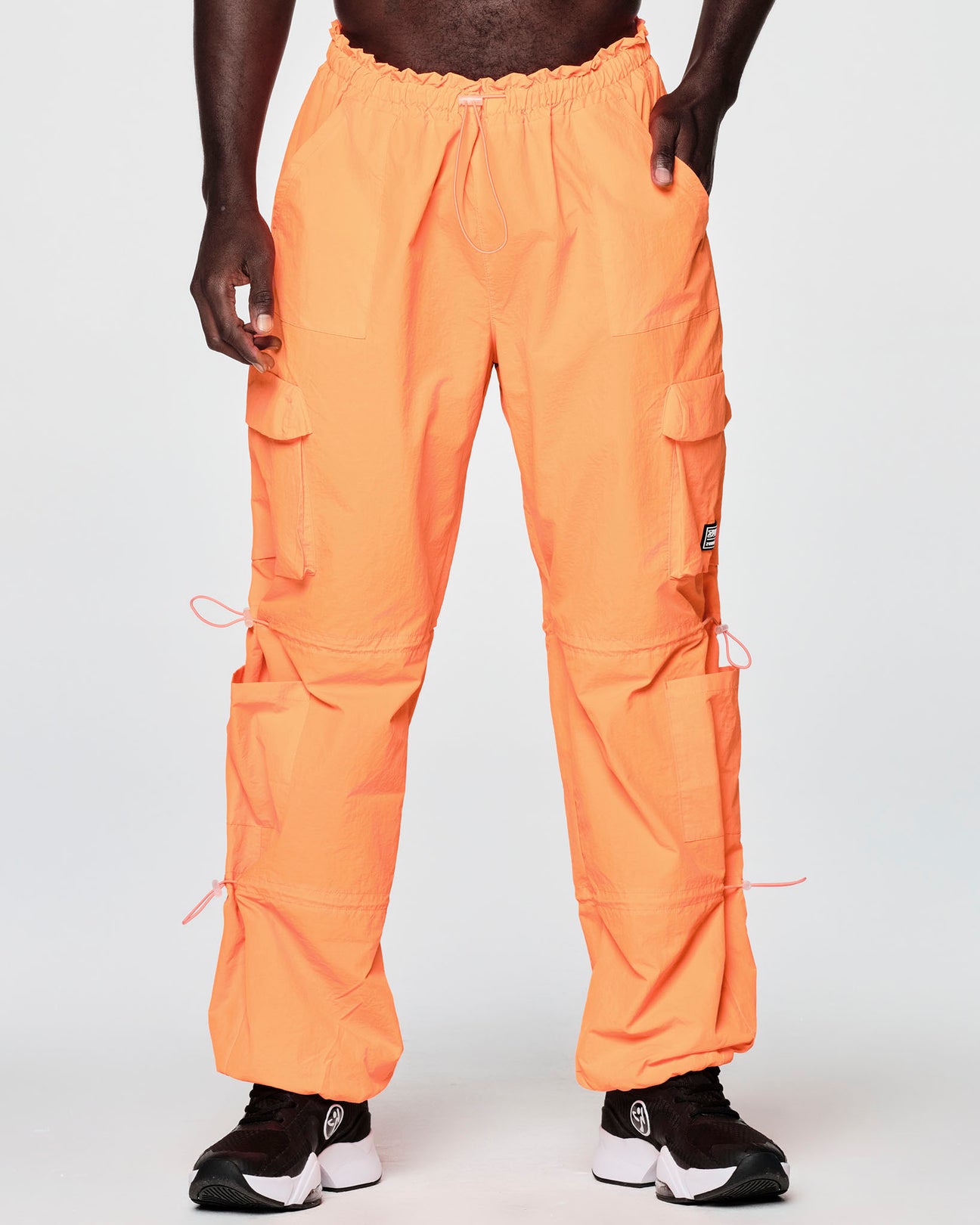Zumba Wear 100% Nylon Solid Colored Orange Casual Pants Size X