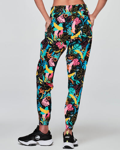 Zumba Palm Party High Waisted Track Pants