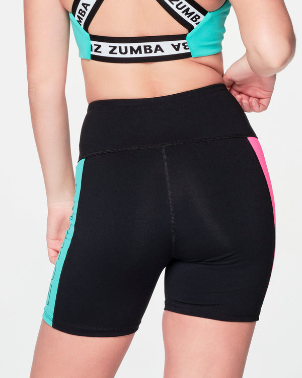 Zumba Beach Party High Waisted Biker Shorts