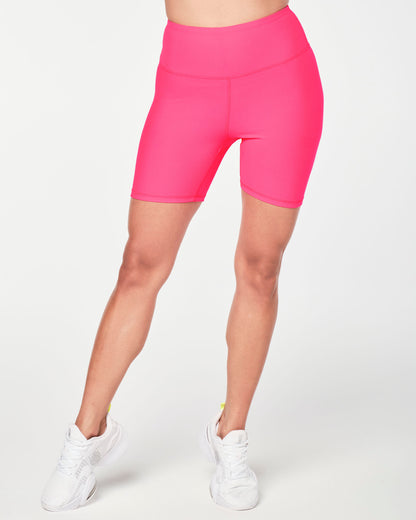 Zumba Prep High Waisted Rib Biker Shorts - Let's Go Indigo