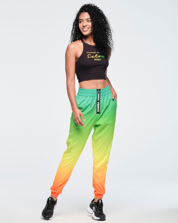 Funscape High Waisted Zip Front Track Pants