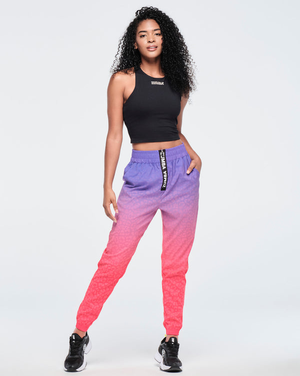 Funscape High Waisted Zip Front Track Pants