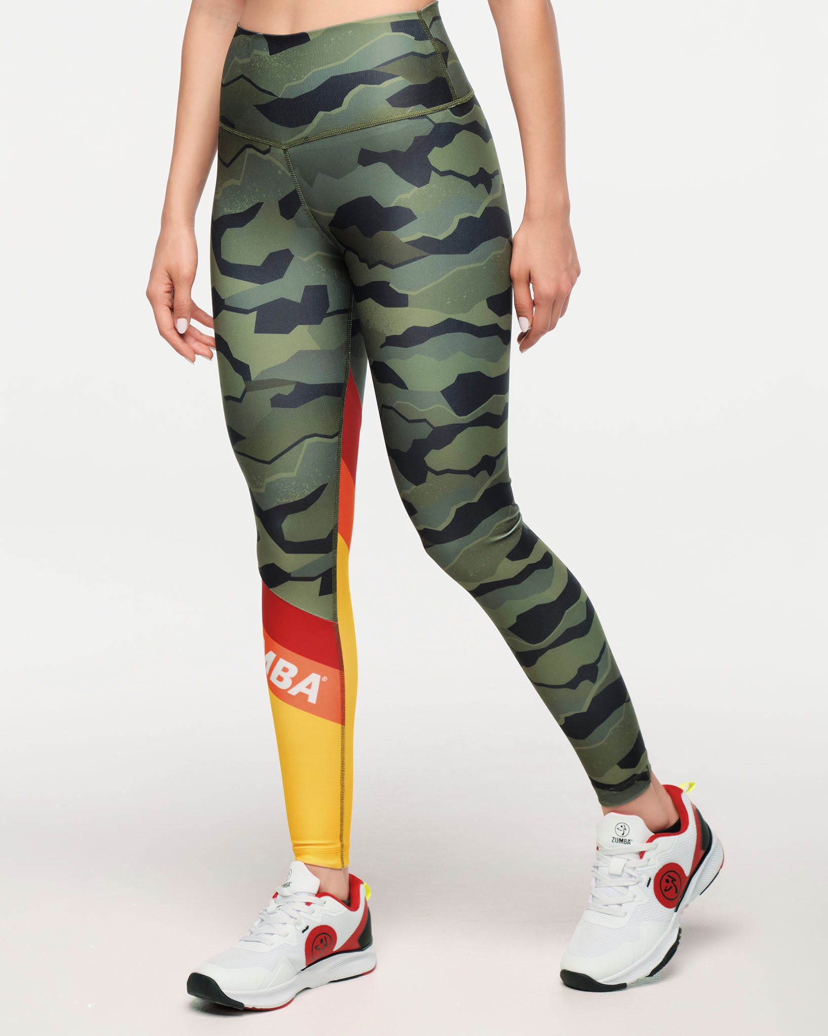 Zumba Explore High Waisted Ankle Leggings Olive Expedition Zumba Wear STRONG iD