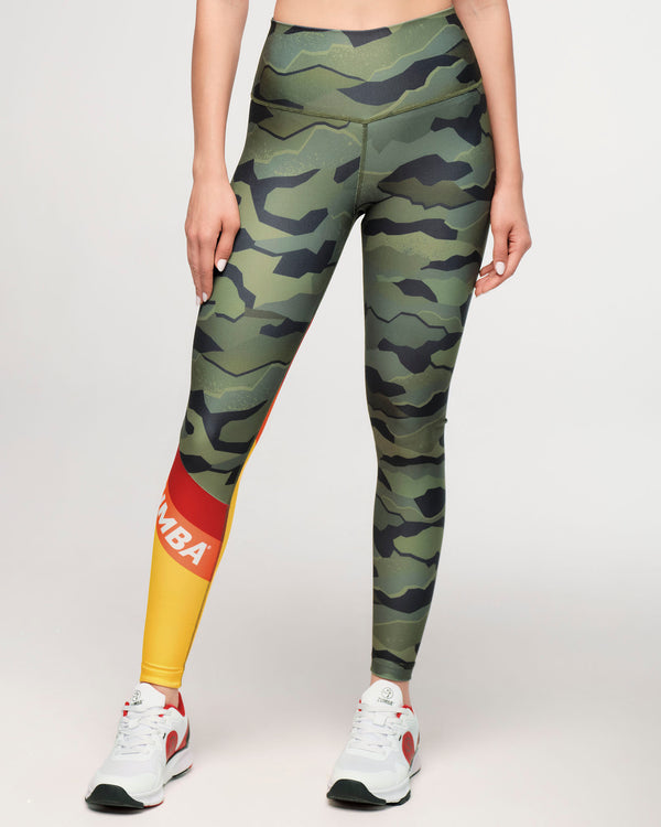 Zumba Explore High Waisted Ankle Leggings  - Olive Expedition