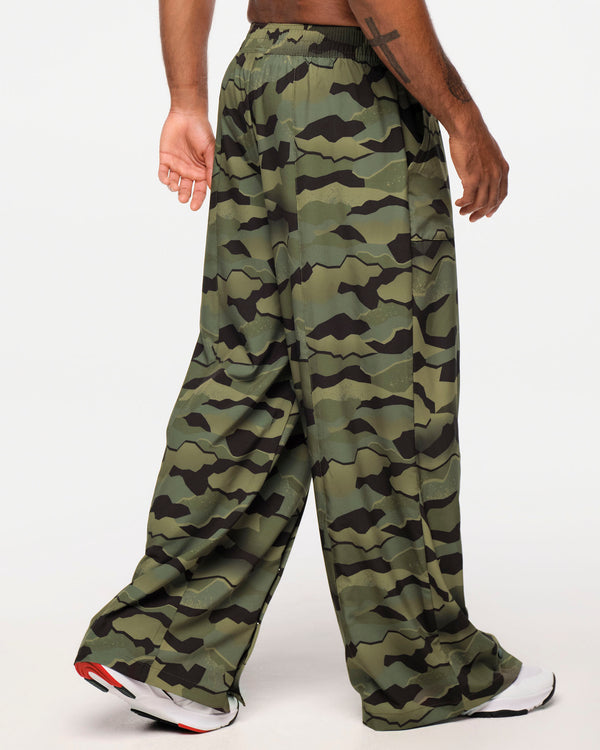 Zumba Explore Wide Leg Woven Pants - Olive Expedition