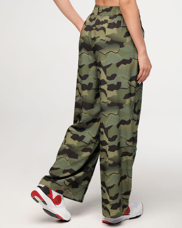 Zumba Explore Wide Leg Woven Pants - Olive Expedition