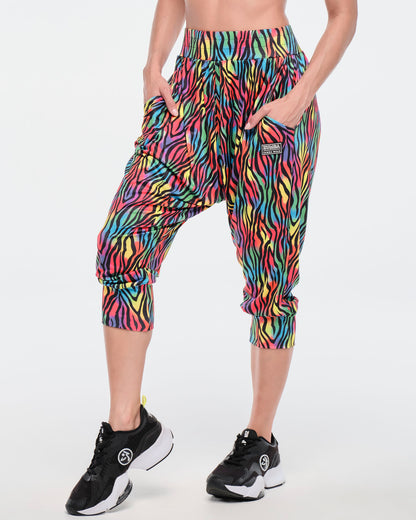 Funscape Harem Crop Pants - Rainbow