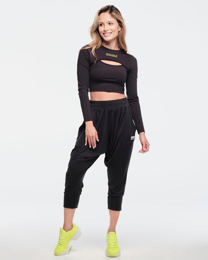 Funscape Harem Crop Pants - Bold Black