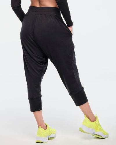 Funscape Harem Crop Pants - Black