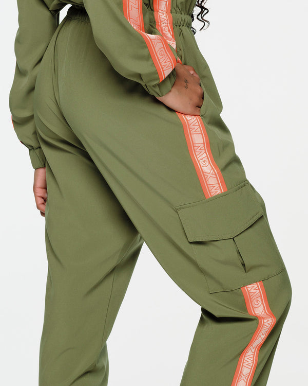 ZW X GW Mock Neck Woven Cargo Jumpsuit