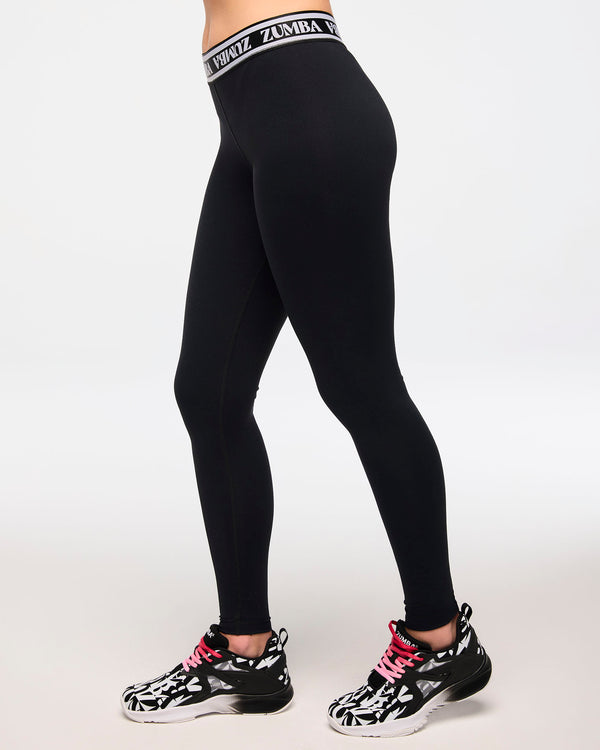 Zumba Haus Elastic Waistband High Rise Ankle Leggings