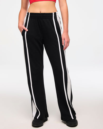 Zumba Wide Leg Sweatpants With Side Panel and Logo