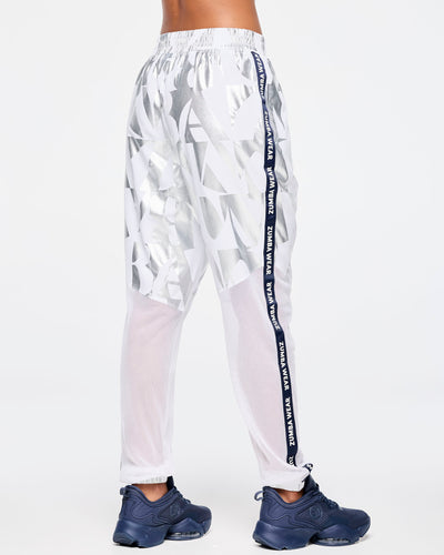 Zumba Out Loud High Waisted Woven Track Pants With Mesh