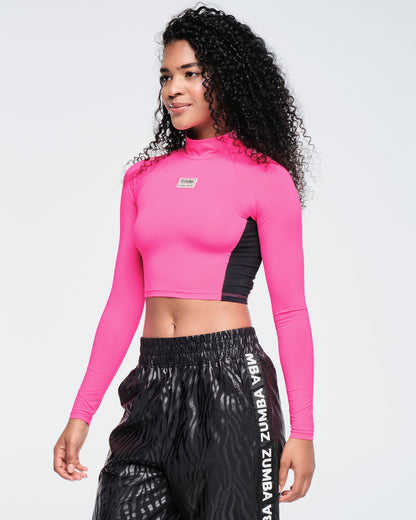 Zumba Electric Club Long Sleeve Crop Top