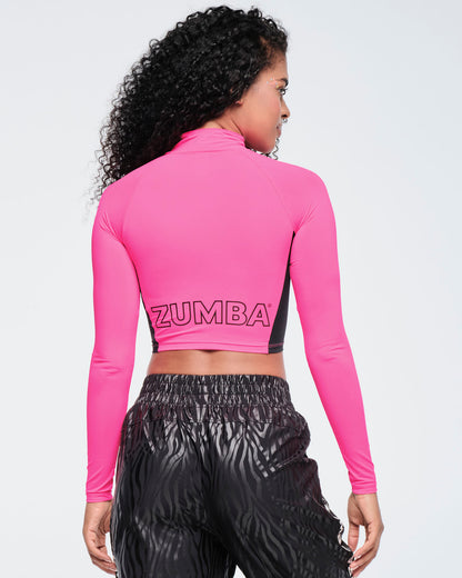 Zumba Electric Club Long Sleeve Crop Top