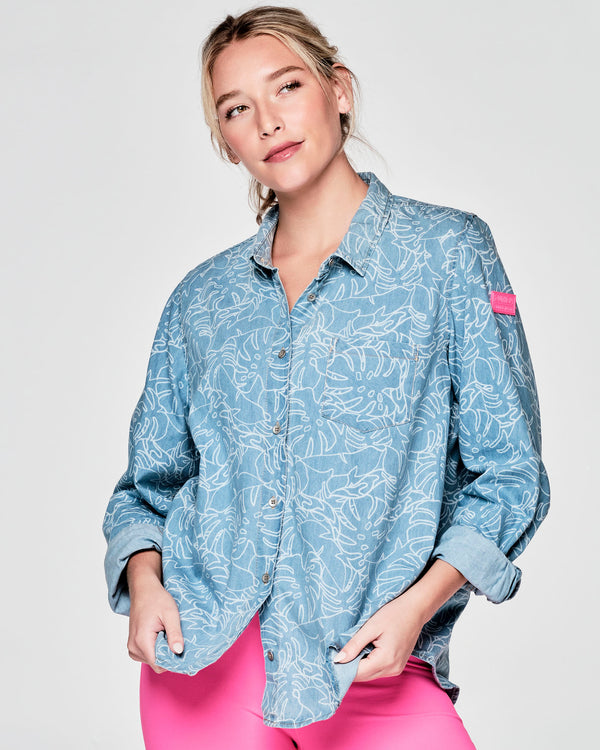 Zumba Resort Long Sleeve Button Up