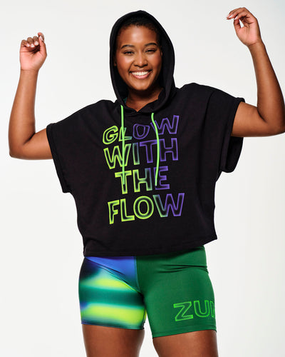 Zumba Glow Short Sleeve Crop Hoodie