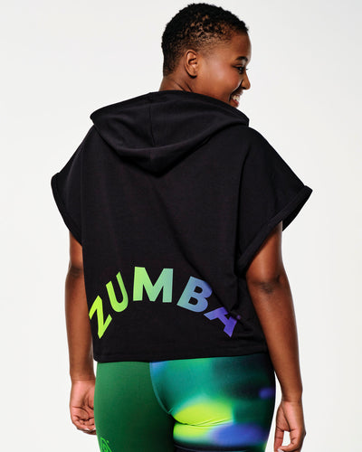 Zumba Glow Short Sleeve Crop Hoodie