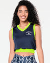 Zumba Prep Crop Sweatshirt Vest - Let's Go Indigo