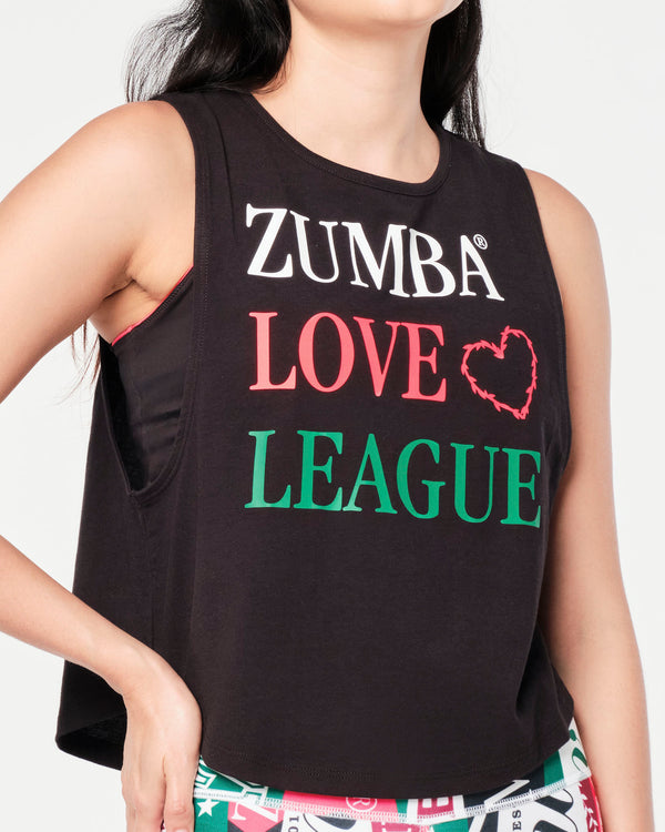 Zumba Prep Crop Round Hem Muscle Tank - Bold Black