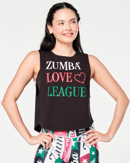 Zumba Prep Crop Round Hem Muscle Tank - Bold Black