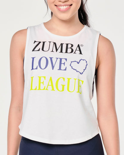 Zumba Prep Crop Round Hem Muscle Tank - Bold Black