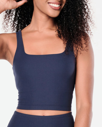 Zumba Prep Crop Tank With Shelf Bra - Bold Black