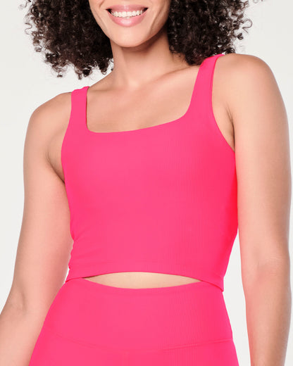 Zumba Prep Crop Tank With Shelf Bra - Bold Black