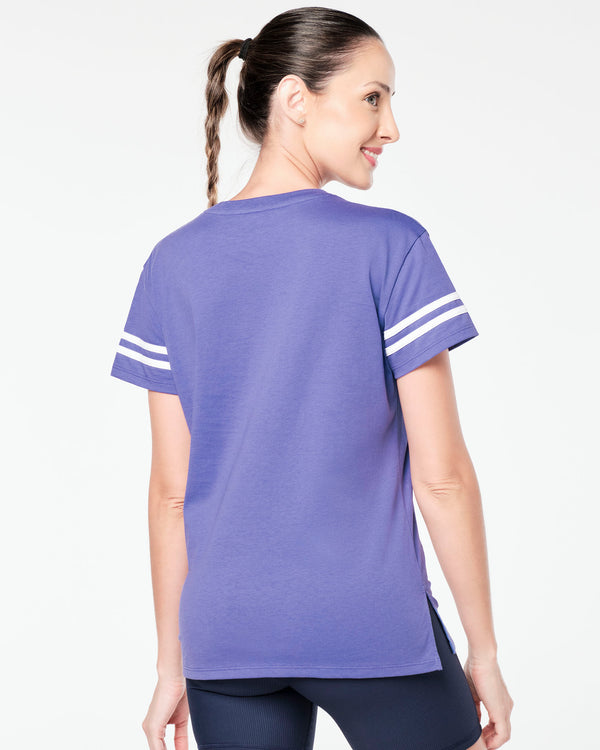 Zumba Prep Loose Fit V-Neck Top - Periwinkle