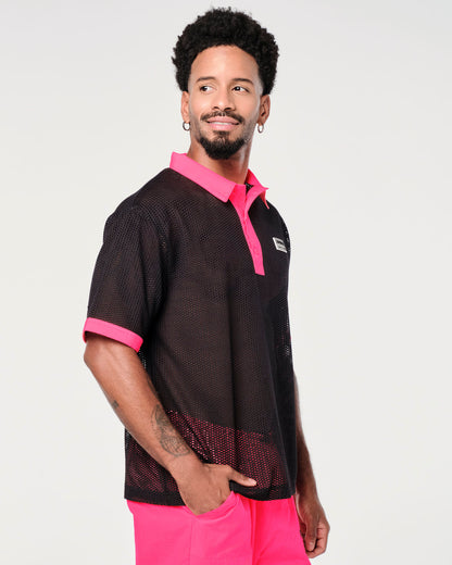 Zumba Prep Oversized Mesh Polo