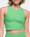 Funscape High Neck Mid Crop Tank - Green