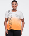 Funscape High Low Crew Neck Top - Orange