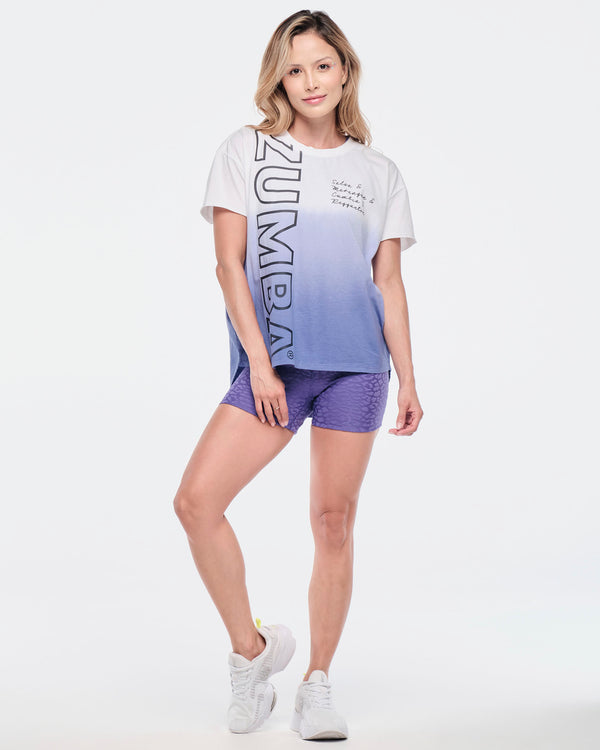 Funscape High Low Crew Neck Top - Purple