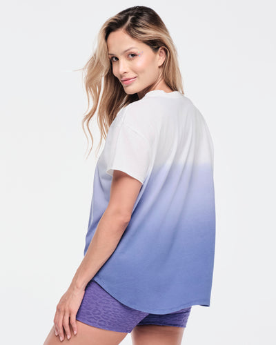 Funscape High Low Crew Neck Top - Purple Pop