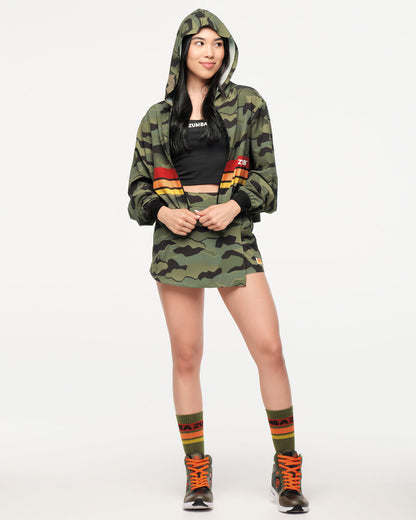 Zumba Explore Crop Woven Zip-Up Hoodie