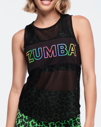 Funscape Mesh Tank - Bold Black