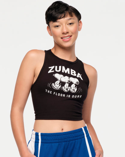 Zumba X Peanuts High Neck Mid Crop Tank