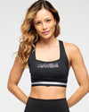 Zumba Runway Square Neck Cross Back Bra