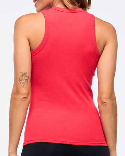 Zumba Haus High Neck Ribbed Tank