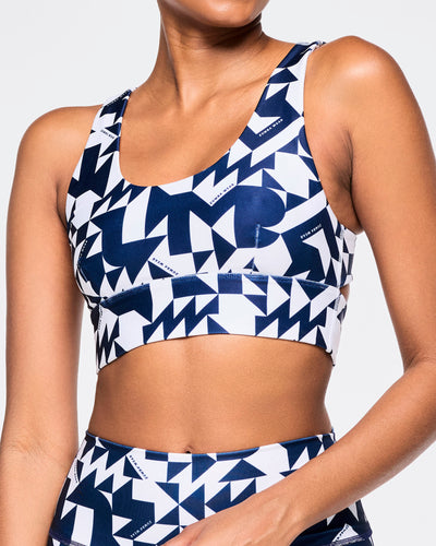 Zumba Out Loud Racerback Bra - Navy/White