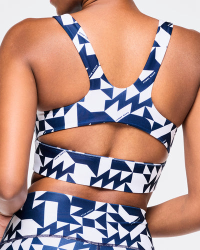 Zumba Out Loud Racerback Bra - Navy/White